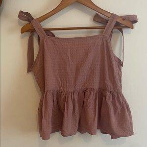 Madewell Dusty Rose Sleeveless Peplum Blouse
